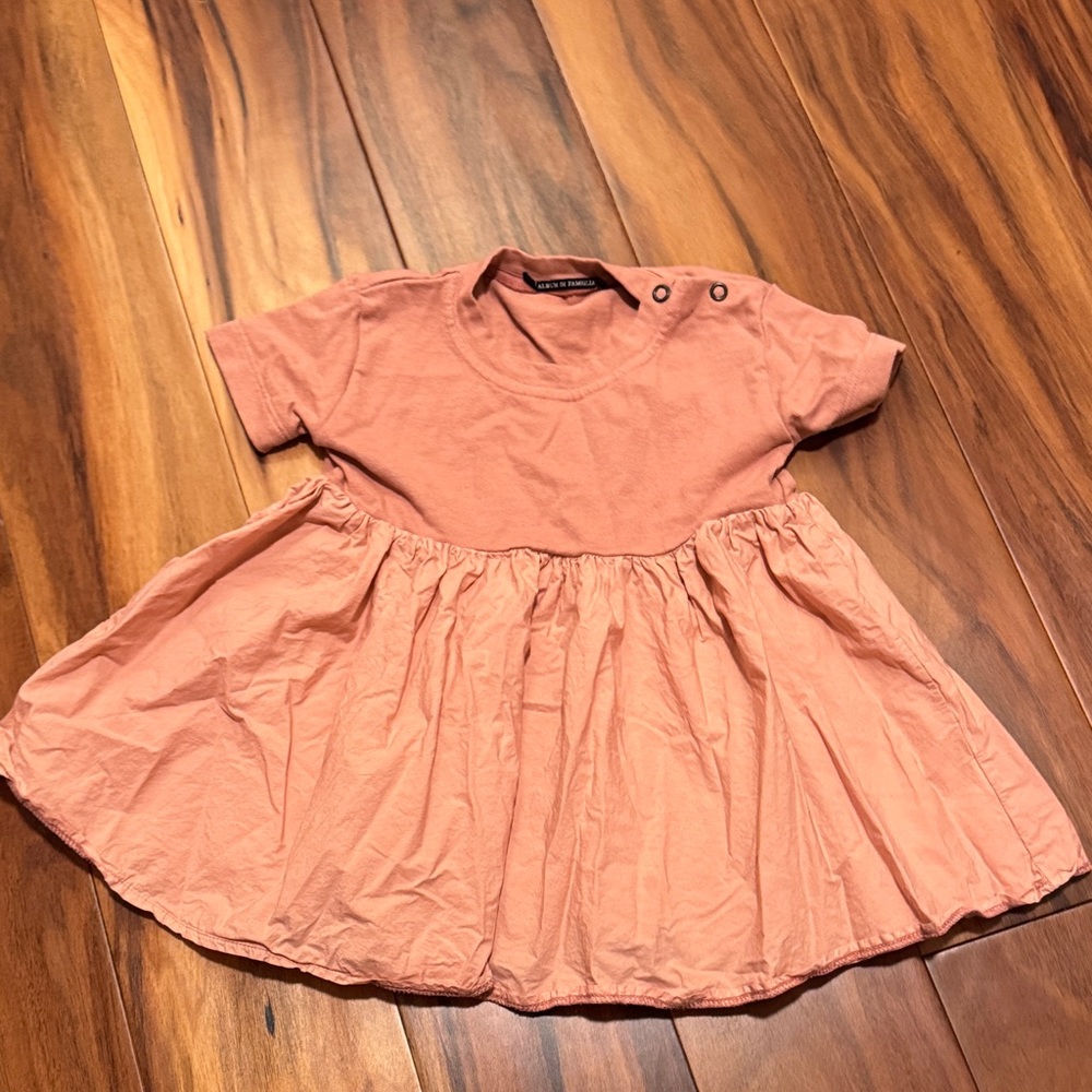Album di famiglia dusty pink Short Sleeve Baby Dress